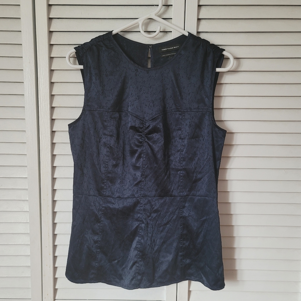 SOMETHING NAVY Sleeveless Blouse, Size M